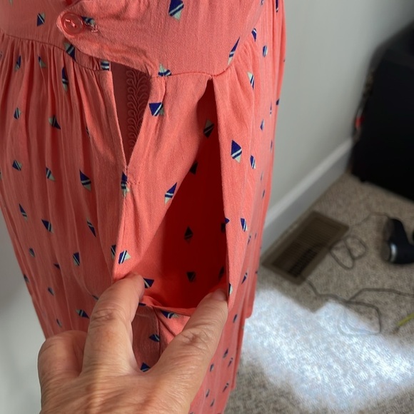 Freebird Coral Sleeveless Rayon Drop Waist Dress with Pattern. Small - Picture 3 of 12